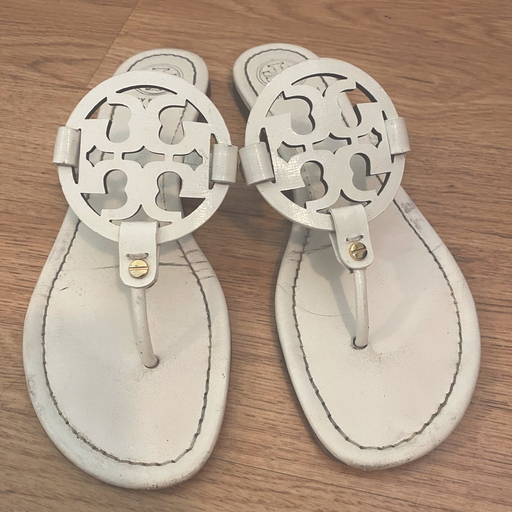 Tory Burch White Miller Sandal Size 9.5